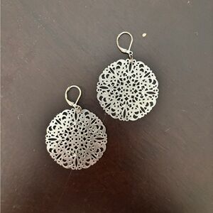 Silver Dangle Floral Earrings